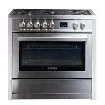 Fogão a gás cuisinart arkton plus forno elétrico com 5 queimadores em aço inox 4092740311