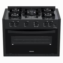 Fogao a Gas de Embutir 5 Bocas Venax Picasso Line Preto