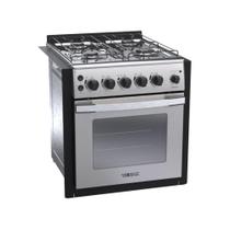 Fogao a Gas de embutir Gaudi Platinum 4 Q GII Inox Gas Glp
