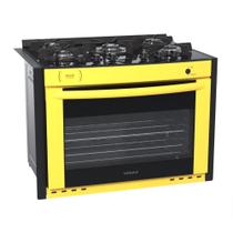 Fogao a gas de embutir gaudi prisma vitreo bl 5q amarelo gas glp - Venax