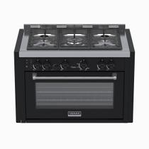 Fogao a gas de embutir temis 5 q preto fosco gas glp - Venax