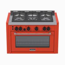 Fogao a gas de embutir temis 5 q vermelho gas glp - Venax