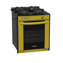 Fogão a Gás Embutir Gaudí Prisma Vítreo 4Q Amarelo GLP Venax Fogão a Gás Embutir Gaudí Prisma Vítreo 4Q Amarelo GLP Venax