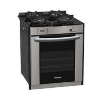 Fogão a Gás Embutir Gaudí Prisma Vítreo 4Q Inox GLP Venax