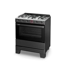 Fogão a Gás Esmaltec Ideal Super 5 Bocas 84L Bivolt Preto com Mesa Inox Acendimento Automático Fogão a Gás Esmaltec Ideal Super 5 Bocas 84L Bivolt Preto com Mesa Inox Acendimento Automático