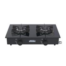 Fogao a gas flamalar vitreo 2q preto fosco gas glp - Venax