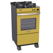 Fogao a Gas Gaudi Vetro Vitreo 4 Q amarelo Gas Glp - Venax Fogao a Gas Gaudi Vetro Vitreo 4 Q amarelo Gas Glp - Venax