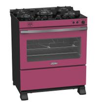 Fogao a Gas Gaudi Vetro Vitreo 5 Q Pink Gas Glp - Venax