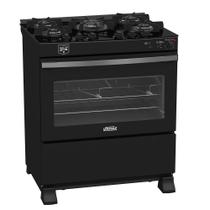 Fogao a Gas Gaudi Vetro Vitreo 5 Q Preto Fosco Gas Glp
