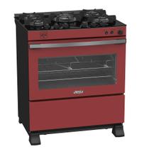 Fogao a Gas Gaudi Vetro Vitreo 5 Q Vermelho Gas Glp