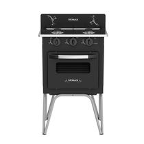 Fogão A Gás Gemini 2 Boca Vetro Preto Fosco Glp Venax