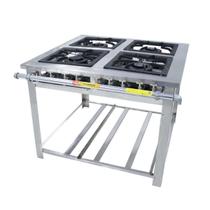 Fogão a Gás Industrial Maxi 4 Queimadores 2 duplos e 2 simples Inox MI4 - Venâncio