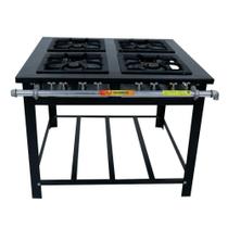 Fogão a Gás Industrial Maxi 4 Queimadores (2 Simples e 2 Duplos) M4 - Venâncio
