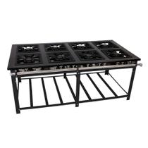 Fogão a Gás industrial Maxi 8 Queimadores 4 duplos e 4 simples M8 - Venâncio