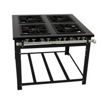 Fogão a Gás Maxi Baixa Pressão 4 Bocas Duplas Com pé e Espera Para Forno M4D4E - Venâncio