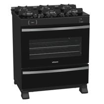 Fogão a Gás Maxi Vítreo 6Q Preto Venax