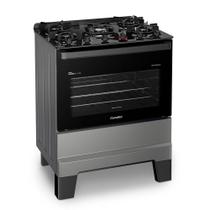 Fogão a Gás Mesa de Vidro Limpa Fácil e Acendimento Automático Esmaltec IDEAL Master Glass T5VFI Cor Inox 5 bocas Bivolt