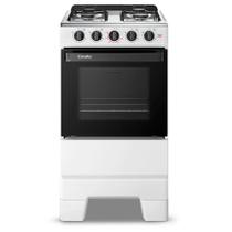 Fogão a Gás Mesa Inox e Forno 50L Limpa Fácil Esmaltec IDEAL POP F4ISB Cor Branco 4 bocas