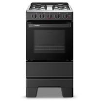 Fogão a Gás Mesa Inox e Forno 50L Limpa Fácil Esmaltec IDEAL POP F4ISP Cor Preto 4 bocas