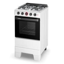 Fogão a Gás Mesa Inox e Forno 50L Limpa Fácil Esmaltec IDEAL Super Branco 4 bocas Bivolt