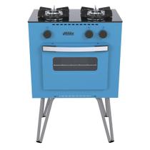 Fogao a gas mini cook 2 q azul gas glp