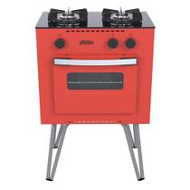 Fogao a gas mini cook 2 q vermelho gas glp