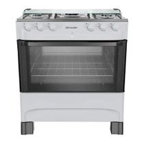 Fogão à Gás Mueller MFI5BB 5B Mesa Inox Forno 81,6L Branco-Bivolt
