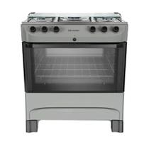 Fogão à Gás Mueller MFI5BB 5B Mesa Inox Forno 81,6L Titânio - Bivolt