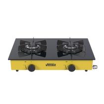 Fogao a Gas Portatil 2 Bocas Venax Flamalar Vitreo Amarelo