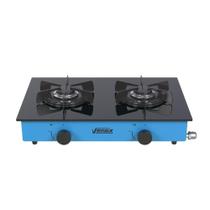 Fogao a Gas Portatil 2 Bocas Venax Flamalar Vitreo Azul
