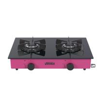 Fogao a Gas Portatil 2 Bocas Venax Flamalar Vitreo Pink Fogao a Gas Portatil 2 Bocas Venax Flamalar Vitreo Pink