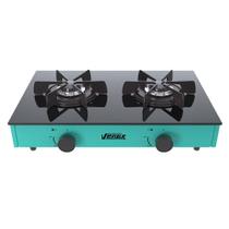 Fogao a Gas Portatil 2 Bocas Venax Flamalar Vitreo Verde