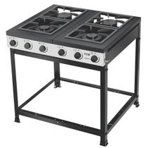 Fogão A Gás Semi Industrial Com 4 Bocas Alta Pressão Potente E Resistente Design Prático E Funcional