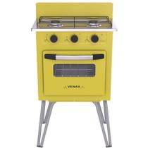 Fogao a Gás Venax Gemini 2 Queimadores Vetro Amarelo GLP 7506
