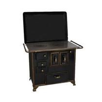 Fogão a Lenha 03 Barroco Preto Gabinete Com Tampa 3BGDTPR Met.Venâncio Fogão a Lenha 03 Barroco Preto Gabinete Com Tampa 3BGDTPR Met.Venâncio