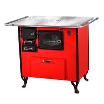 Fogão A Lenha C Forninho C Cx Dir Vermelho Alumínio N2