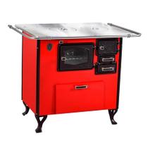 Fogão A Lenha C Forninho C Cx Esq Vermelho Alumínio N2