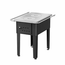 Fogão a Lenha Campeiro Preto Chapa de Alumínio N01 Esq