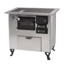 Fogão A Lenha Com Forninho Com Caixa Direito Inox Vidro Ceramico Nº2 - FORNOS PINHAL Fogão A Lenha Com Forninho Com Caixa Direito Inox Vidro Ceramico Nº2 - FORNOS PINHAL