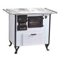 Fogão A Lenha Com Forninho Direito Branco Fornos Pinhal Chapa Alumínio N2