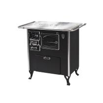 Fogão A Lenha Com Forninho Direito Preto Fornos Pinhal Chapa de Alumínio N1