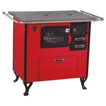 Fogão A Lenha Com Forninho e Caixa Esquerdo Vermelho Fornos Pinhal N2