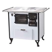 Fogão A Lenha Com Forninho Esquerdo Branco Fornos Pinhal Chapa de Alumínio N2