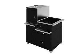 Fogão a Lenha Compacto Chapa Vitrocerâmica Preto Esquerdo Antonow