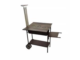 Fogão A Lenha De Ferro Fundido Portátil Chaminé E Carrinho - Santa Edwirges Fogão A Lenha De Ferro Fundido Portátil Chaminé E Carrinho - Santa Edwirges