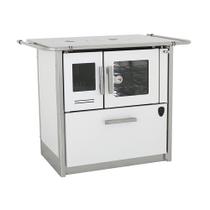 Fogão a lenha eclipse direito branco chapa aluminio n2