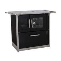 Fogão a lenha eclipse direito preto chapa aluminio n2