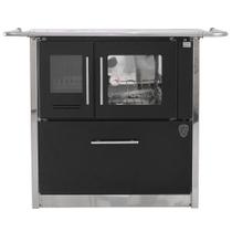 Fogão A Lenha Eclipse Direito Preto Chapa Aluminio N2