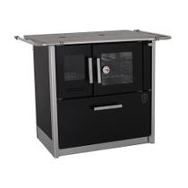 Fogão a lenha eclipse direito preto chapa ferro fundido n2 - FORNOS PINHAL