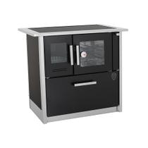 Fogão a lenha eclipse direito preto chapa vitroceramica n2